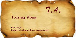 Tolnay Absa névjegykártya